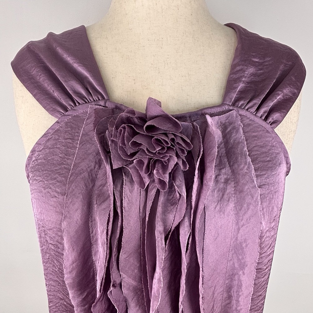 Adiva Top Women XL Mauve Purple Festival Fairy Y2K Whimsy Boho Ruffles Romantic